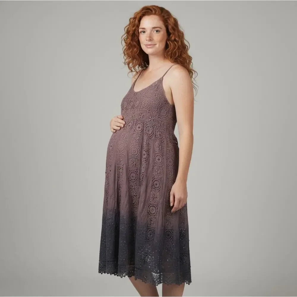 Free People Faux Diamond Sparkling Embroidered Dress